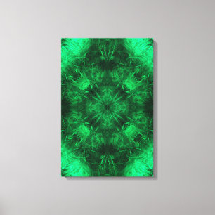 Toile Art fractal mandala Énergie d'émeraude