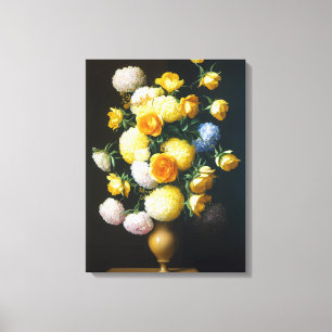 Toile Art IA - Beau arrangement floral : Vie morte
