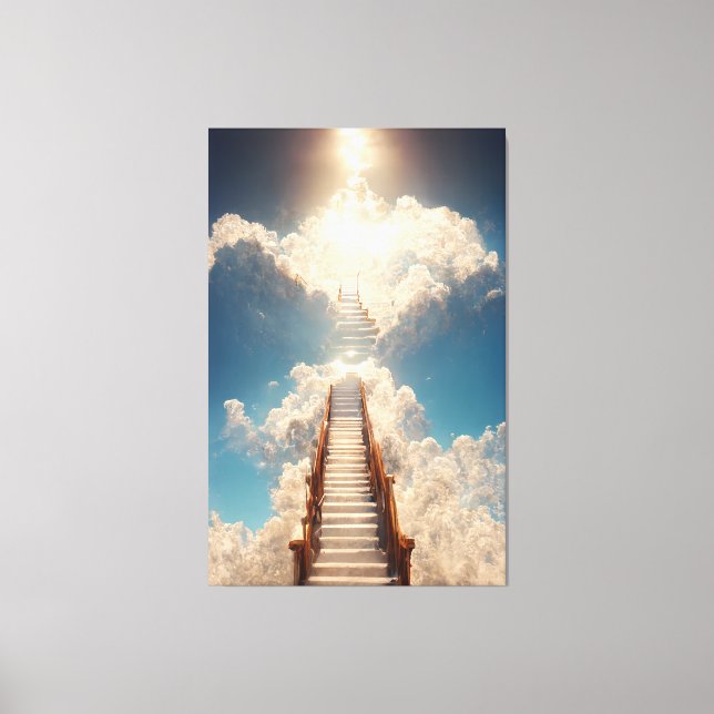 Toile Art IA - Escalier au Ciel : Ne regarde pas vers le (Recto)