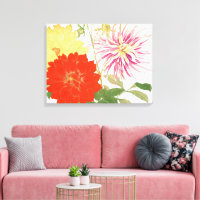 Art japonais floral vintage Dahlia