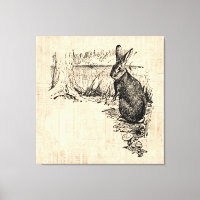 Art lapin vintage illustré