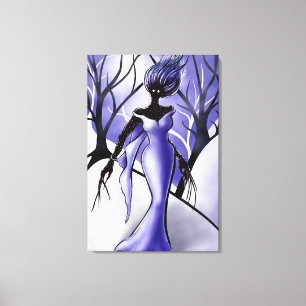 Toile Art macabre de monstre déplaisant de femme