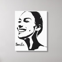Art Minimal D'Une Femme Souriante