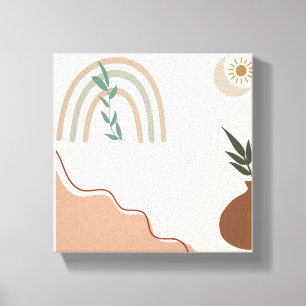 Toile Art minimaliste Boho Wall Canva esthétique neutr