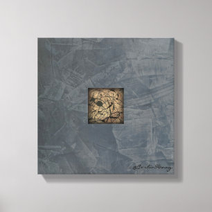 Toile Art Moderne de Style Pollock Gris Ardoise