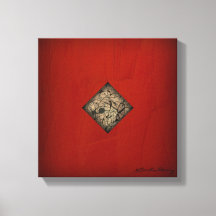 Art Moderne de Style Pollock Rouge Dramatique