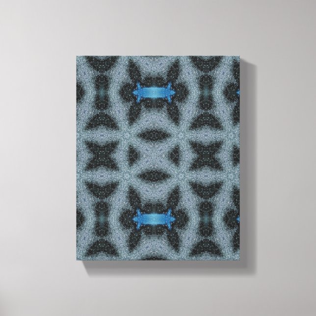 Toile Art moderne géométrique, Art mur bleu gris, Cadeau (Recto)