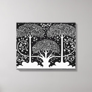 Toile Art Nouveau Tree Beardsley Motif
