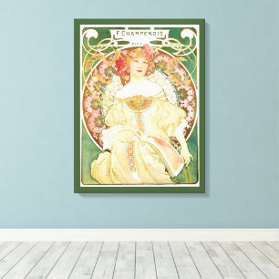 Toile Art Nouveau vintage, Champenois par Alphonse Mucha