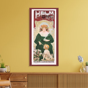 Toile Art Nouveau vintage Helm Cacao par Privat Livemont