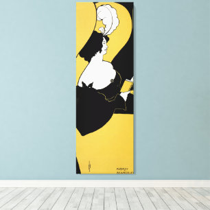 Toile Art Nouveau vintage, Lecture d'un livre jaune