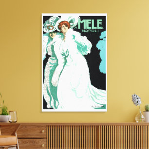 Toile Art Nouveau vintage, mode italienne, femmes élégan