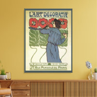 Art Nouveau vintage, Peinture Artiste Fleurs De Pa