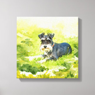 Toile Art numérique d'aquarelle Schnauzer miniature