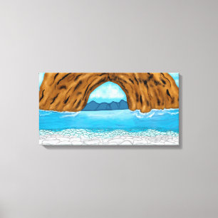 Toile Art numérique Océan, Canyon et Montagne