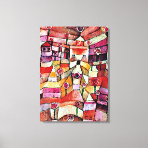 Toile Art Paul Klee : Jardin Rose, célèbre peinture Klee