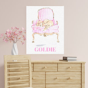Toile Art personnalisé de Golden Retriever pour amateur 