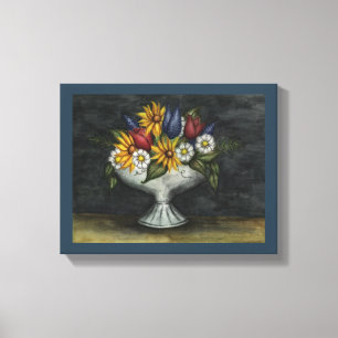 Toile Art populaire primitif Art Floral Canvas Art Impri