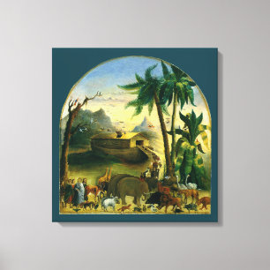 Toile Art populaire victorien vintage, l'arche de Noé