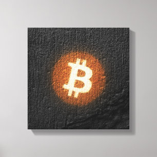 Toile Art Résilient Bitcoin (Sur Mur Noir HD)