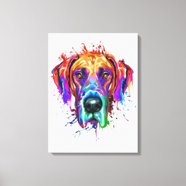 Toile Art Splash Great Dane Puppy Lover Cadeaux (Recto)