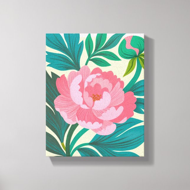 Toile Art Stylisé Peony Blossom (Recto)