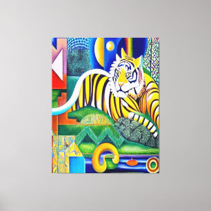 Toile Art Tigre Contemporain - Décor Oeil