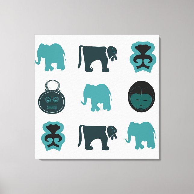 Toile art tribal africain Abstrait (Recto)