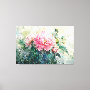 Toile *~* Art TV2 Delicy PEONY Stretched Canvas Print
