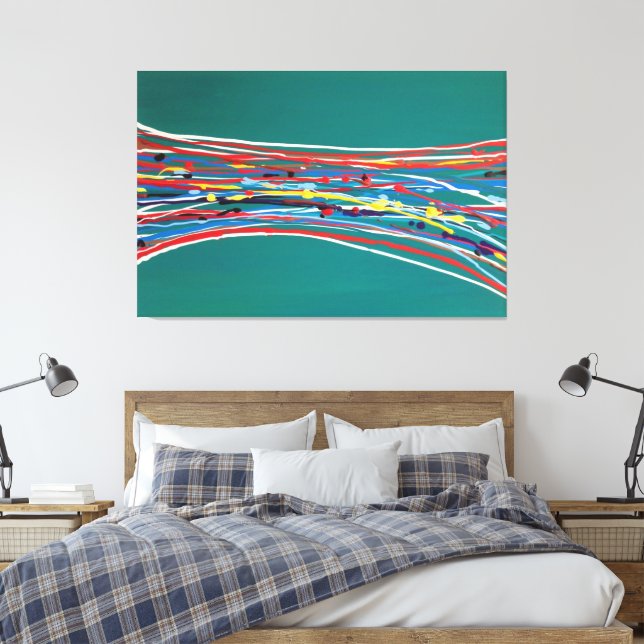 Toile Art Vert Abstrait Contemporain Moderne (Insitu(Chambre))