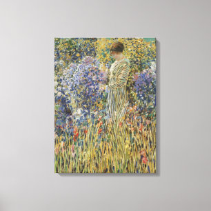 Toile Art vintage, Madame dans le jardin par Frederick