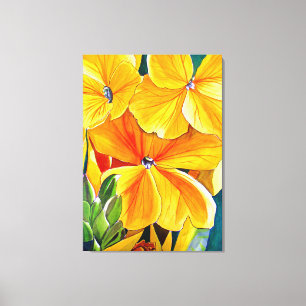 Toile Arte à fleurs de couleur jaune