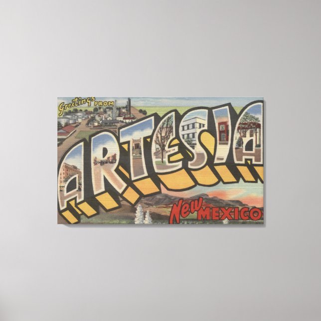Toile Artesia, Nouveau-Mexique - Scènes de grandes lettr (Recto)