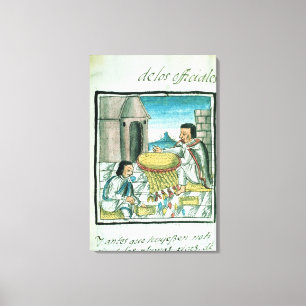 Toile Artisans aztèques de plume au travail