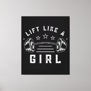 Toile Ascenseur comme une petite fille Citation de gym