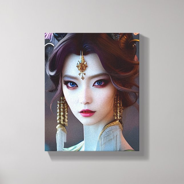 Toile Asian Goddess Ai Generated Art (Recto)