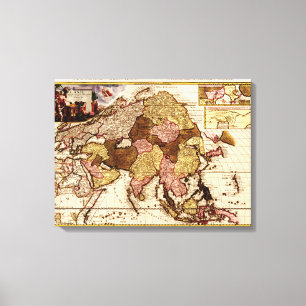 Toile AsiaPanoramic MapAsia 4