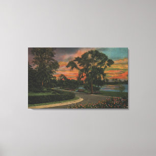 Toile Asile d'hiver, la Floride - vue de coucher du
