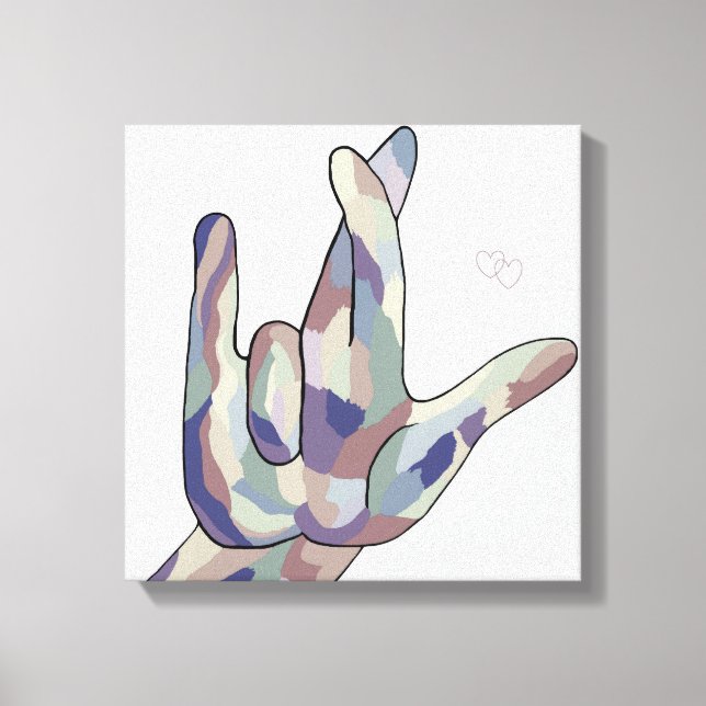 Toile ASL Je t'aime vraiment Denim (Recto)