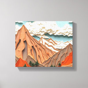 Toile Assemblage 03 : Montagnes Orange