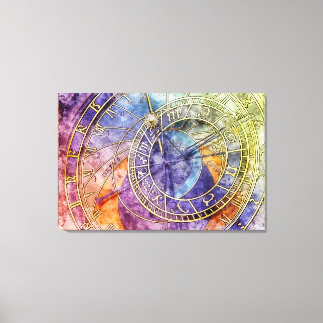 Toile Astrologie temps colorée Abstraite (Recto)