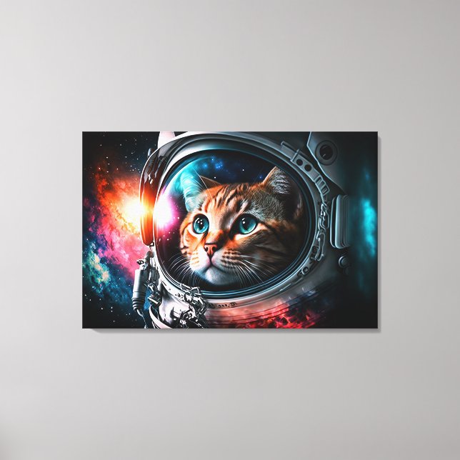 Toile Astronaut de chat spatial drôle Kitty Galaxy Unive (Recto)