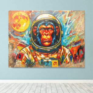 TOILE ASTRONAUTE CHIMPANZÉ RENTRE À LA MAISON-2