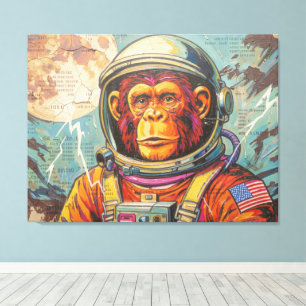 TOILE ASTRONAUTE CHIMPANZÉ RENTRE À LA MAISON-3
