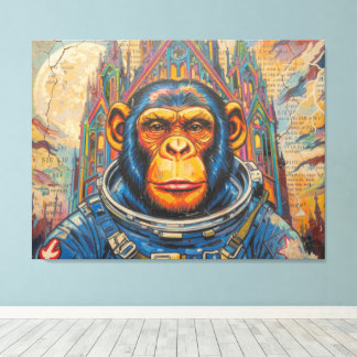 TOILE ASTRONAUTE CHIMPANZÉ RENTRE À LA MAISON-4