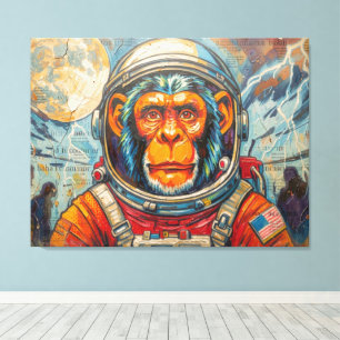 TOILE ASTRONAUTE CHIMPANZÉ - RETOUR À LA MAISON