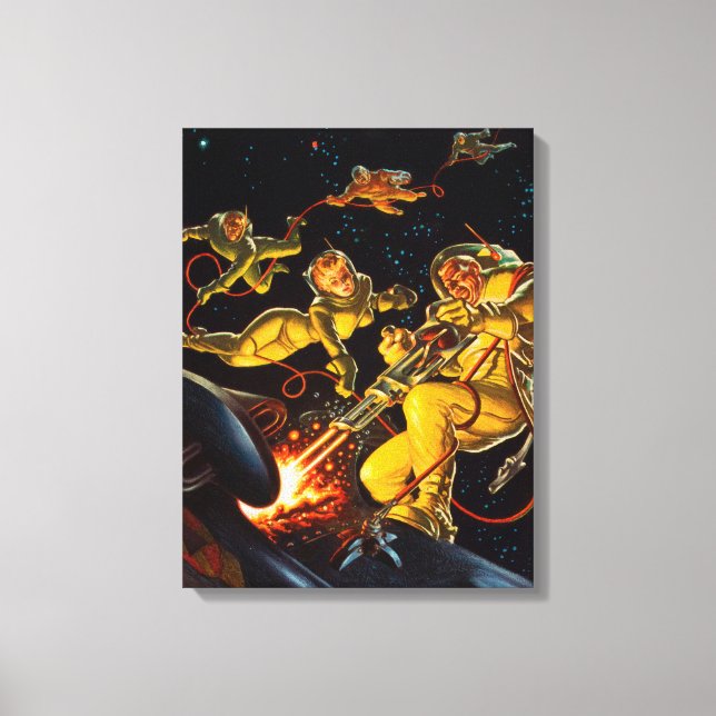 Toile Astronautes de la marche spatiale de la science-fi (Recto)