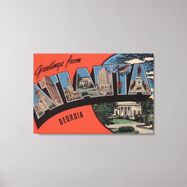 Toile Atlanta, Géorgie - Scènes de grandes lettres (Recto)