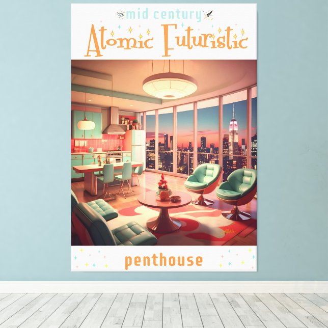 Toile Atomic Futuristic Penthouse Apartment (Insitu (Plancher de Bois))