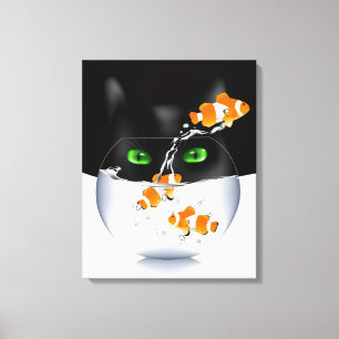Toile Attaque de collation de chat Kitty